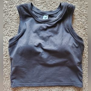 Paragon Columbia Crop Sports Bra, Dark Gray, Size M